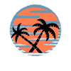 Palm Trees Sunset Sea - Summer