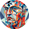 Geometrischer Mosaik Kopf