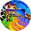 Farbenfrohe Giraffe