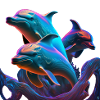Blue dolphin playing