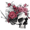 Skull with Roses