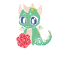 Cute dragon with fantasy cube