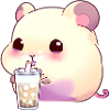 Kawaii Hamster mit Bubble Tea