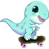 Skateboard Dinosaurier