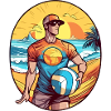 Rod beach volleyball player