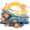 Sunset over the sea