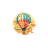 Montgolfière et nuages