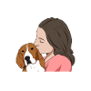 Beagle kisses beagle lover