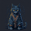 samouraï cat in pyjamas