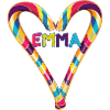Emma,Nom,Coeur, Candy Cane, Bonbons