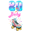 80-tals Baby Roller Skate Retro Vintage Kostym