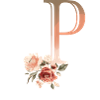 Lettre P avec fleurs