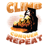 Climbing, conquering, repeating, mountaineering
