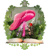 Cute fairy with fantasy mushroom