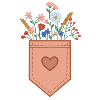 Brusttasche mit Blumen