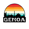 Genova Italia Bandiera Skyline Travel Souvenir