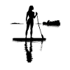 Stand Up Paddle Frau Silhouette