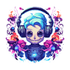 Synthwave Robot Girl Design