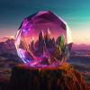 Crystal ball, fantasy, space city