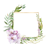 Flowers Green, Purple, Customizable