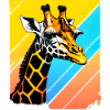 Giraffe Pop Art Farbgeometrie