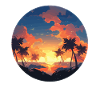 Palm trees sunset