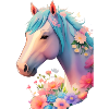 Cheval fleur