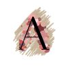 Letter A - pink/red