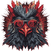 Rooster's head with bezel