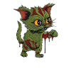 Chat d’Halloween zombie