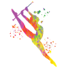 Gymnast with baton rhythmic gymnastics