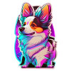 small dog and neon light