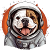 Bulldog as an astronaut