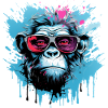 Party gorilla with sunglasses