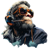 Gamer Chimp with headset