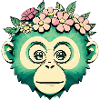 Ami singe fleuri