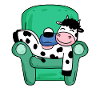 Sleeping cow - a tired cow