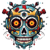 Mexican skull of robot