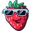 Cool strawberry with sunglasses - Fruity