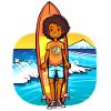 Surfing kids afroamerican