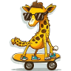 Girafe de skateboard