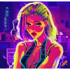 80s neon lady