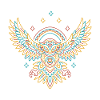 Mandala owl neon