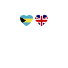 Bahamas UK Heartbeat Flag Britisk Bahamisk