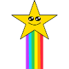Kawaii Stern mit Regenbogen