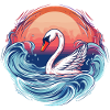 Cygne sur l’eau sauvage
