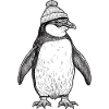 Pingouin mignon avec casquette
