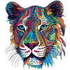Colourful Tiger Head