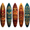 Polynesian art on different surfboards