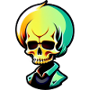 Skeleton with hair
